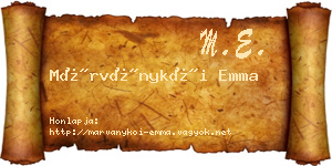 Márványkői Emma névjegykártya